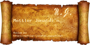 Mettler Jonatán névjegykártya